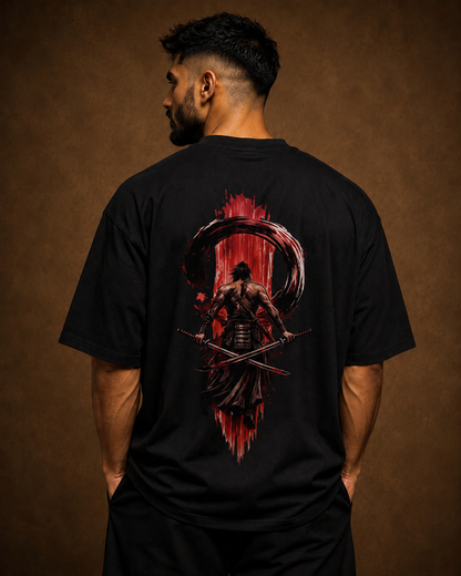 Samurai Back Pose Oversized T-Shirt