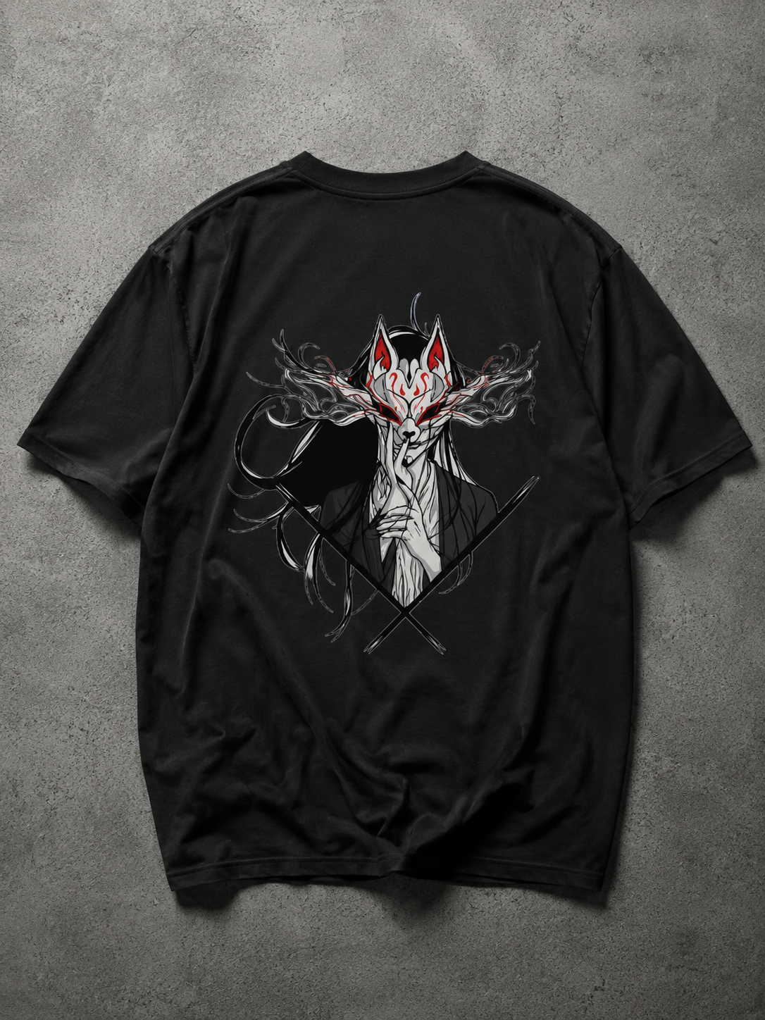 Kitsune Mask Girl Oversized T-Shirt