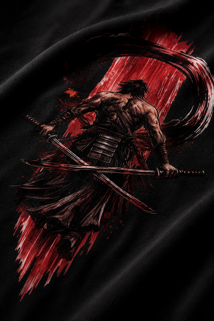 Samurai Back Pose Oversized T-Shirt