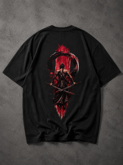 Samurai Back Pose Oversized T-Shirt